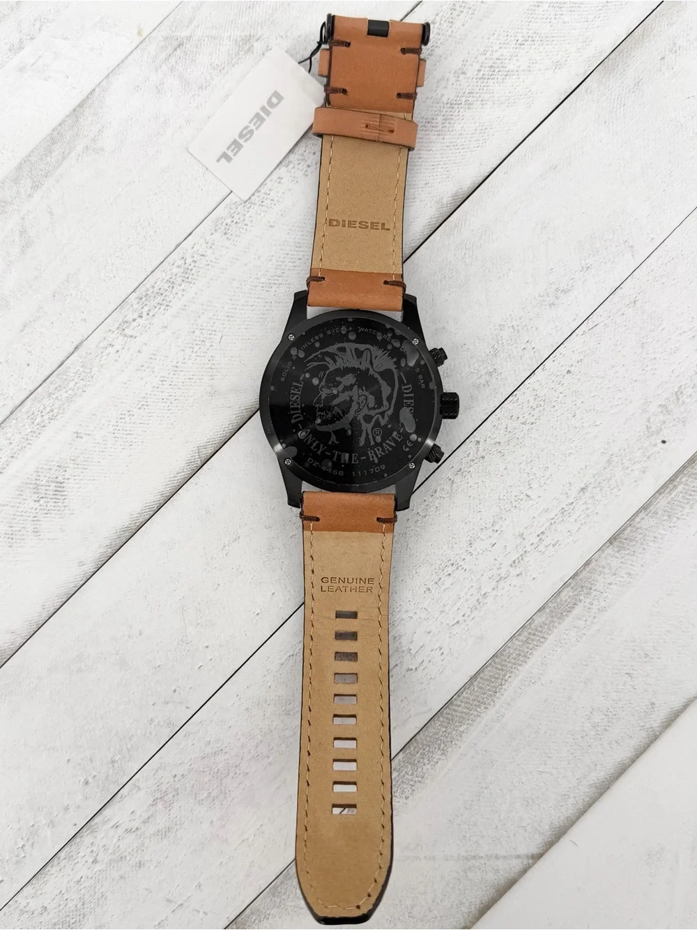 NWT Diesel Rasp Chronograph Leather Men's Watch DZ4468